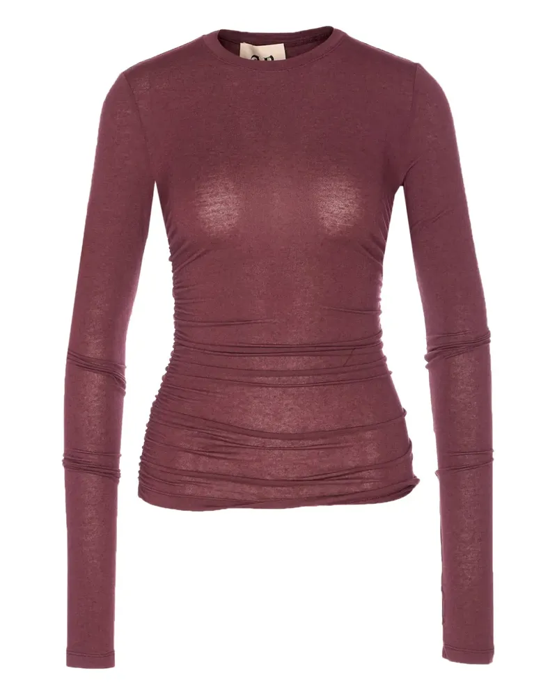 Aniye By Gerafftes Didy Langarmshirt - Rot Rot