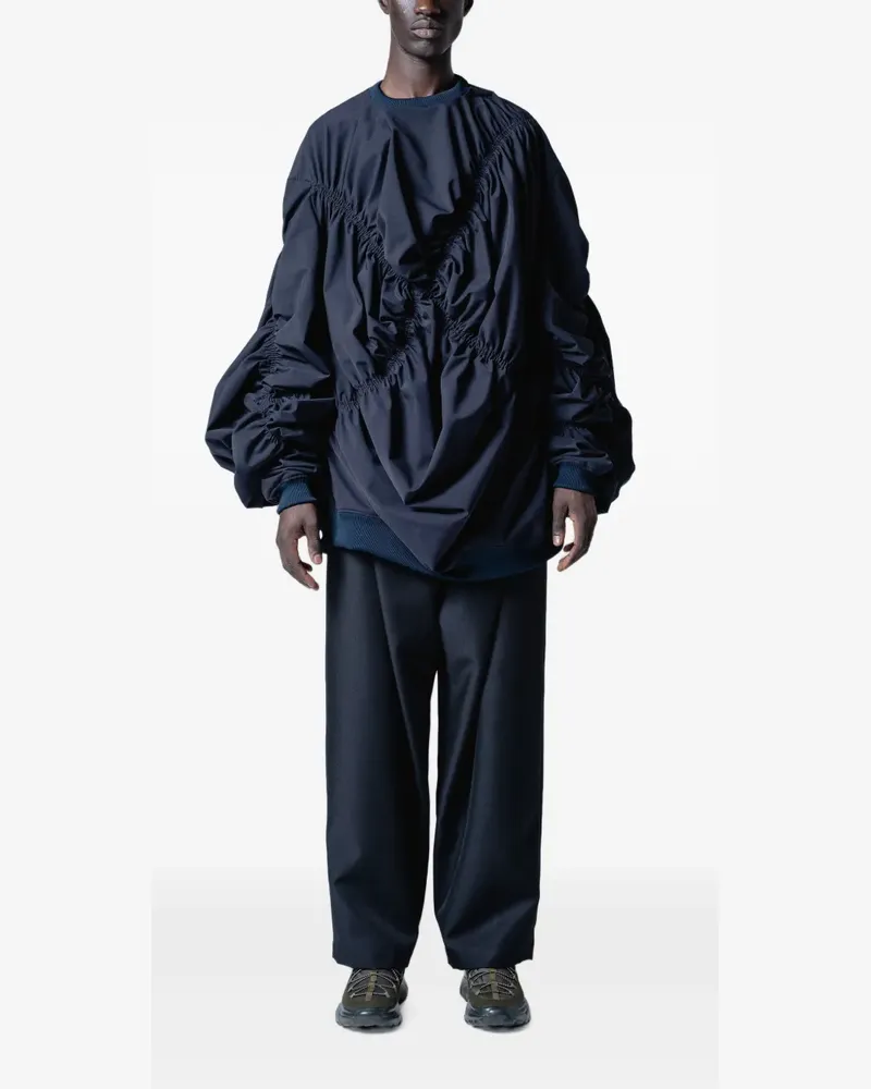 Yoshio Kubo Oversized-Oberteil mit Raffungen - Schwarz Schwarz