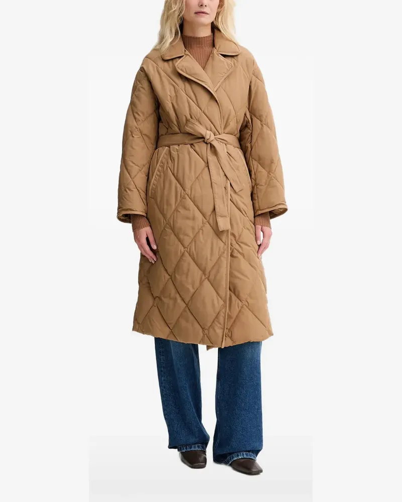 Twin-Set Gesteppter Mantel mit Gürtel - Braun Braun