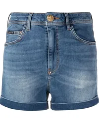 Philipp Plein Kurze Jeansshorts Blau