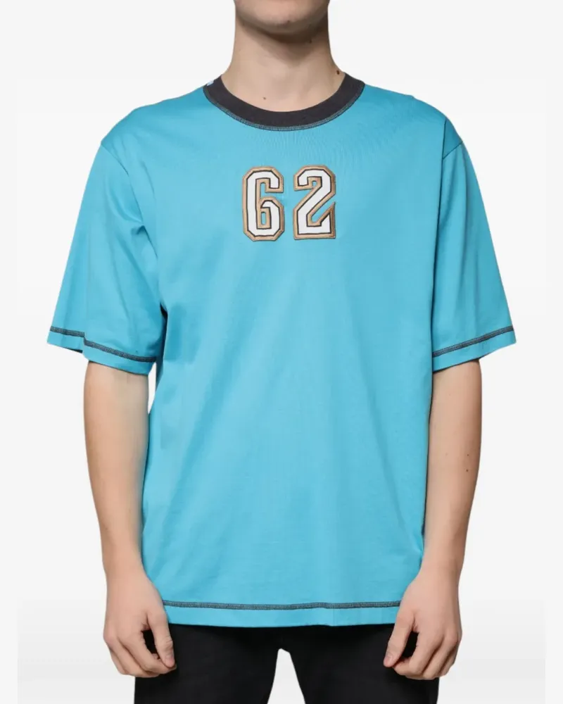 Dolce & Gabbana T-Shirt mit besticktem Patch - Blau Blau