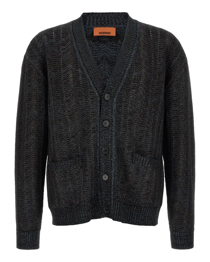 Missoni wool and viscose-blend cardigan with Greek key motif - Blau Blau