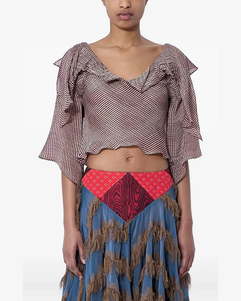 KIKO KOSTADINOV Plexus ruffled-draped blouse - Rosa Rosa