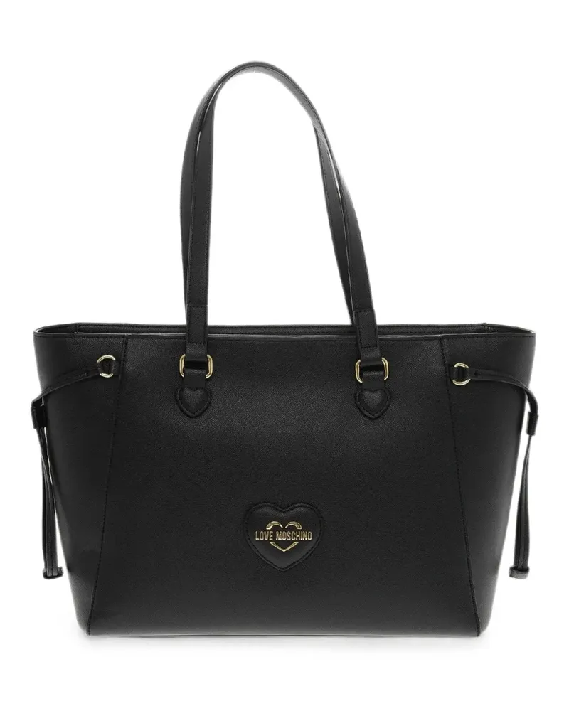 Moschino logo-patch tote bag - Schwarz Schwarz