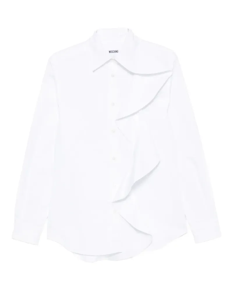Moschino ruffled-detail long-sleeve shirt - Weiß Weiß