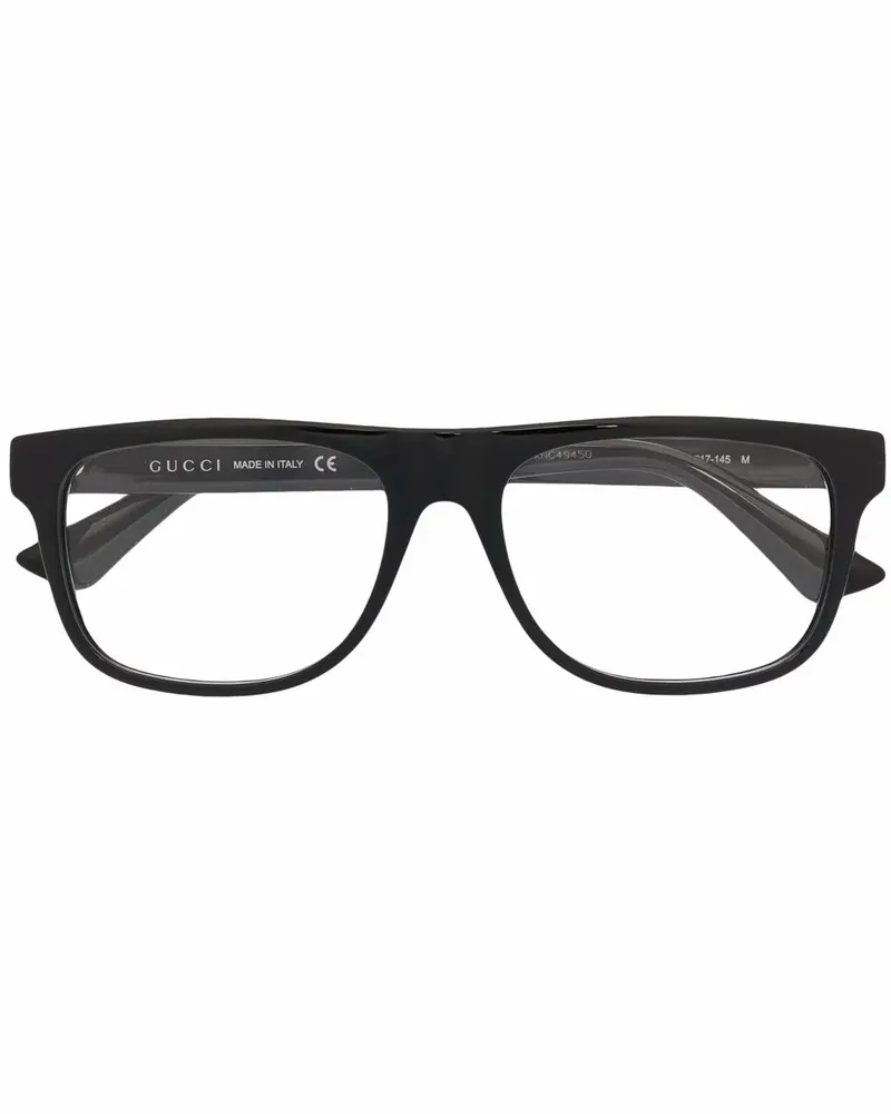 Gucci Brille mit eckigem Gestell - Schwarz Schwarz