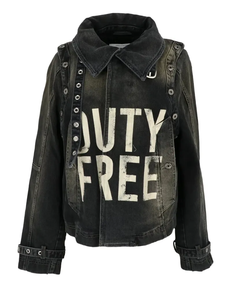 OFF-WHITE Jeansjacke mit grafischem Print - Schwarz Schwarz