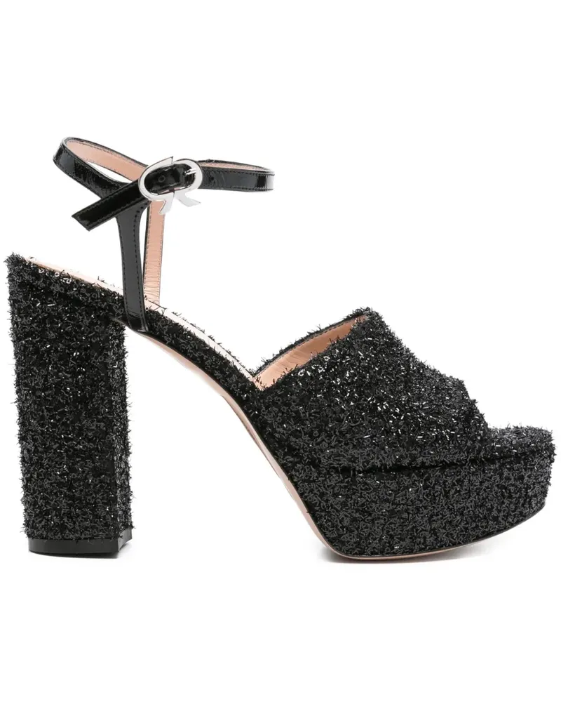 Gianvito Rossi Sandalen mit Glitter-Absatz 110mm - Schwarz Schwarz