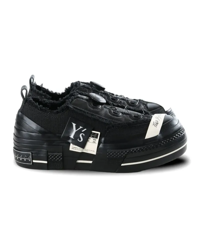 Yohji Yamamoto frayed low-top sneakers - Schwarz Schwarz