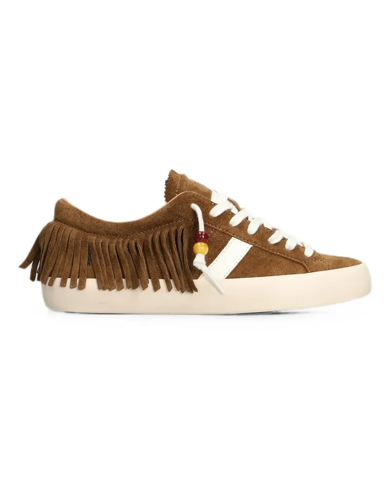 D.A.T.E. Hill Low fringe-trim beaded sneakers - Braun Braun