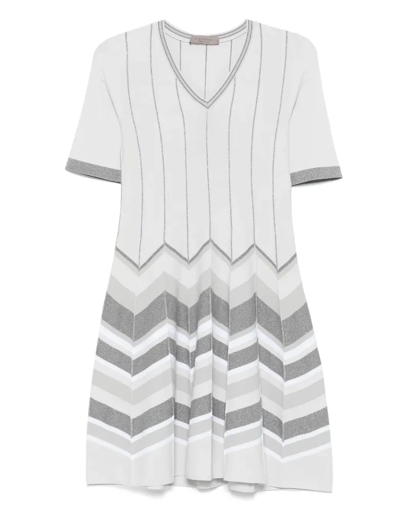 D.EXTERIOR Minikleid mit Zickzackmuster - Grau Grau
