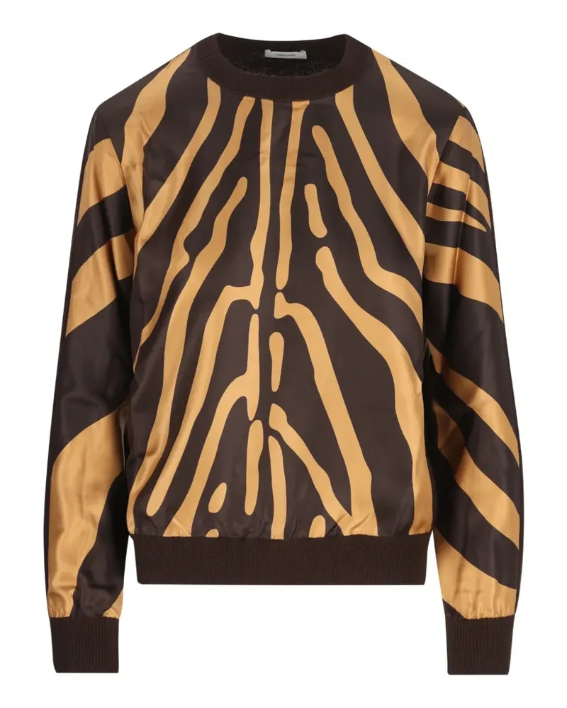 Ferragamo Pullover mit Animal-Print - Braun Braun