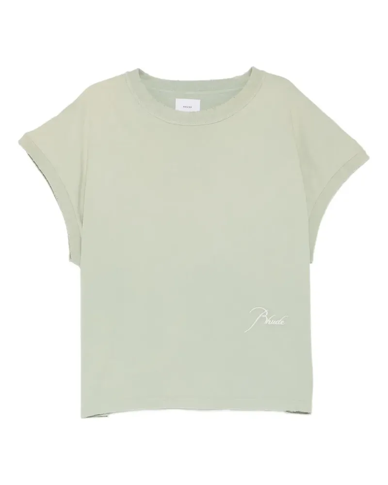 RHUDE T-Shirt mit ausgewaschenem Effekt - Grün Grün