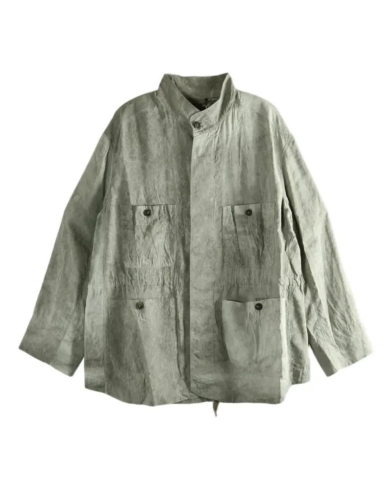 Ziggy Chen crinkled patch-pocket jacket - Grün Grün