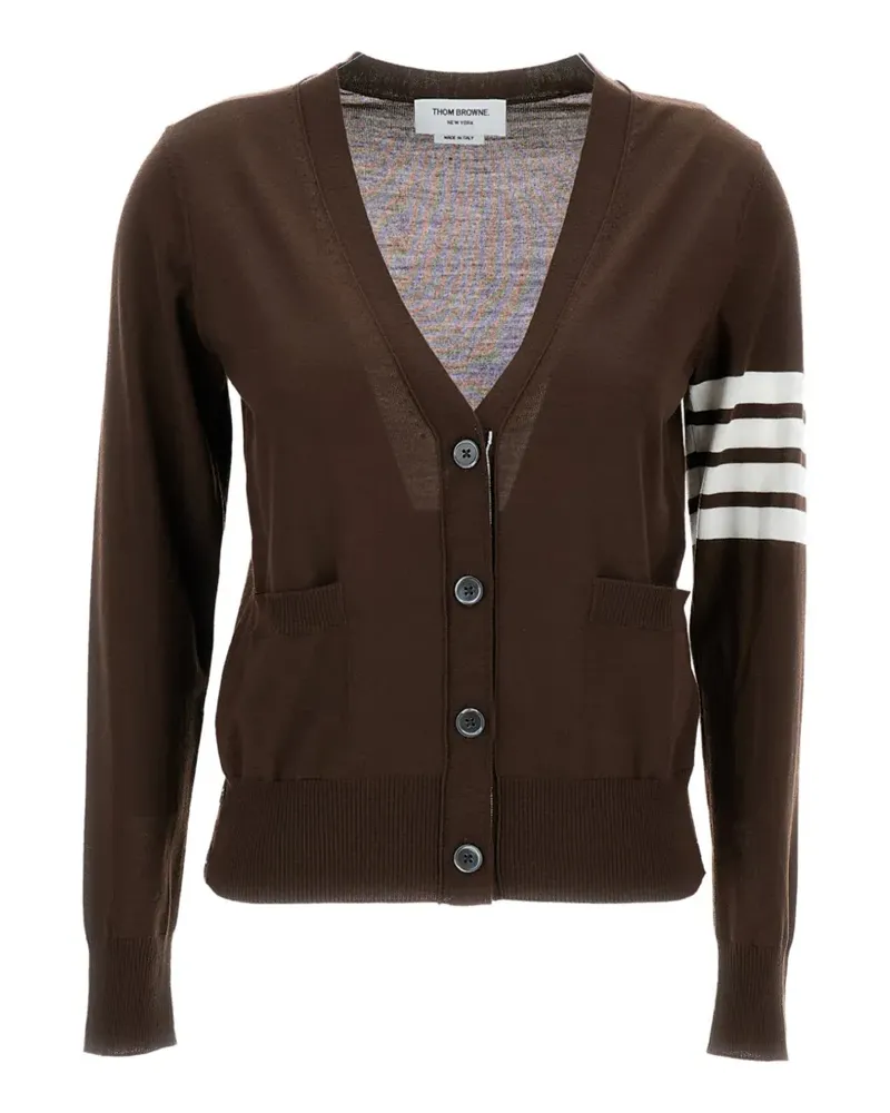 Thom Browne stripe-detail V-neck cardigan - Braun Braun