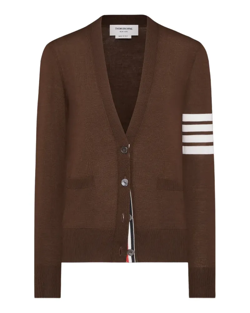 Thom Browne 4-Bar Cardigan mit V-Ausschnitt - Braun Braun