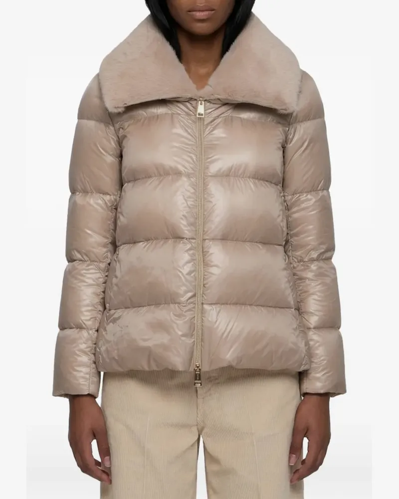 Herno Jacke mit Faux-Fur-Kragen - Nude Nude