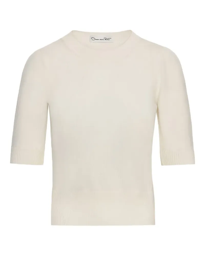 Oscar de la Renta Kurzärmeliger Pullover - Nude Nude