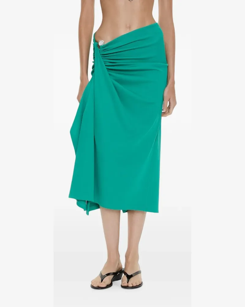 Christopher Esber Droplet crystal-embellished ruched midi skirt - Grün Grün