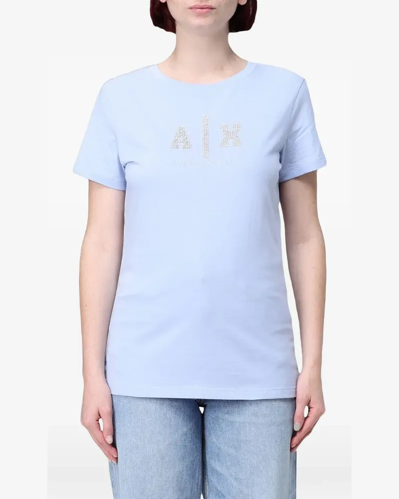 Armani Exchange T-Shirt mit Strass - Blau Blau