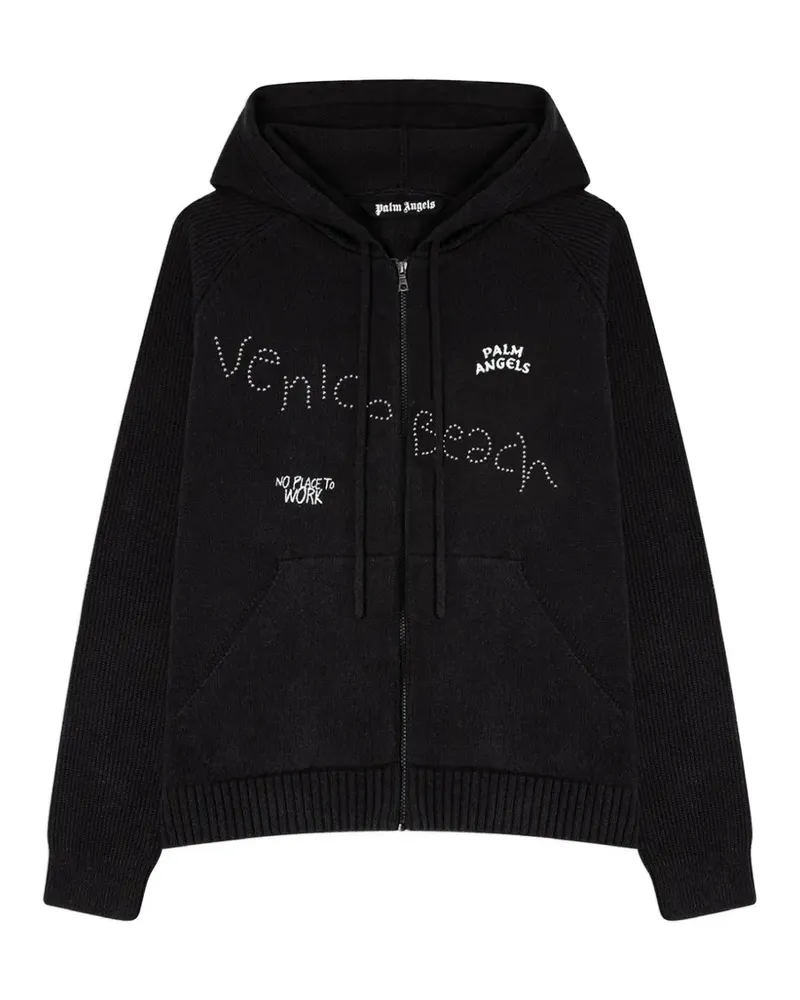 Palm Angels Hoodie mit Nieten und grafischem Print - Schwarz Schwarz