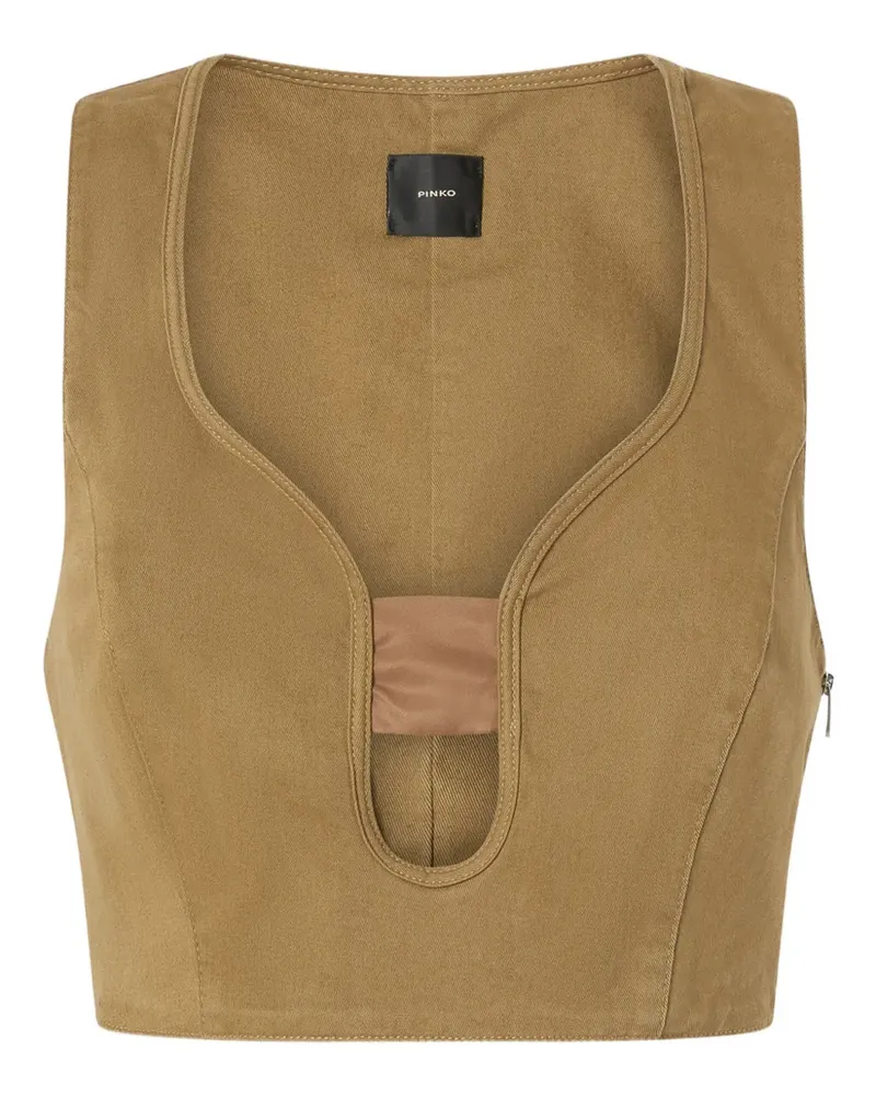 Pinko Cropped-Top mit Cut-Outs - Braun Braun