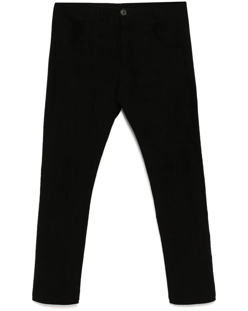 Label Under Construction Geknöpfte Tapered-Hose Schwarz