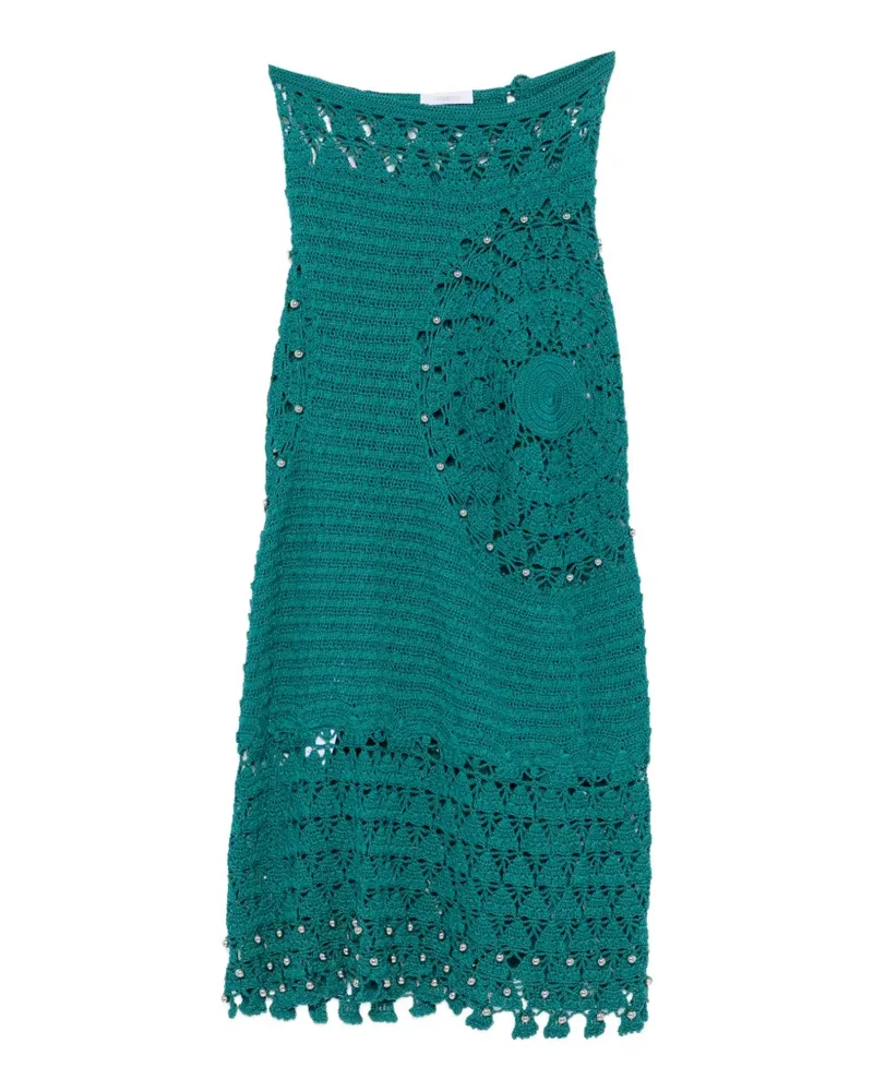 Paco Rabanne bead-embellished midi skirt - Grün Grün