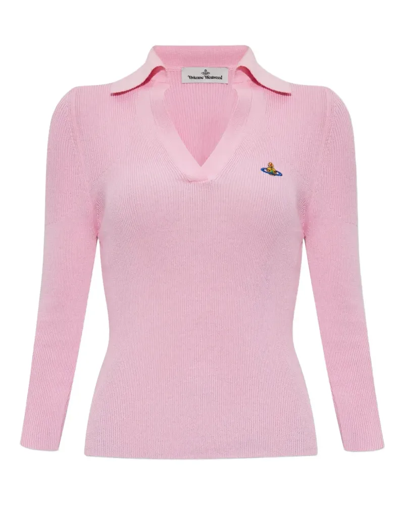 Vivienne Westwood orb-embellished ribbed top - Rosa Rosa