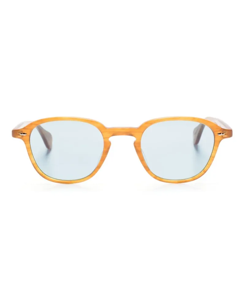 Garrett Leight Gilbert Sonnenbrille mit eckigem Gestell Orange