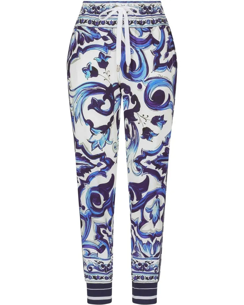 Dolce & Gabbana Jogginghose mit Majolica-Print - Blau Blau