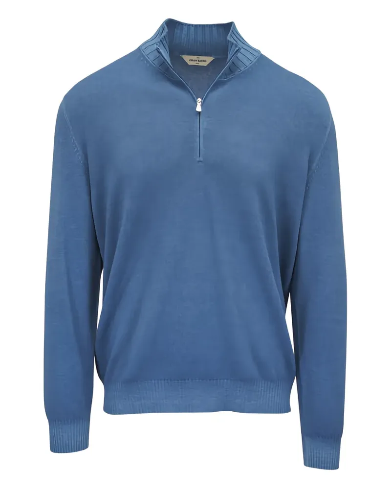 Gran Sasso zip-collar sweater - Blau Blau