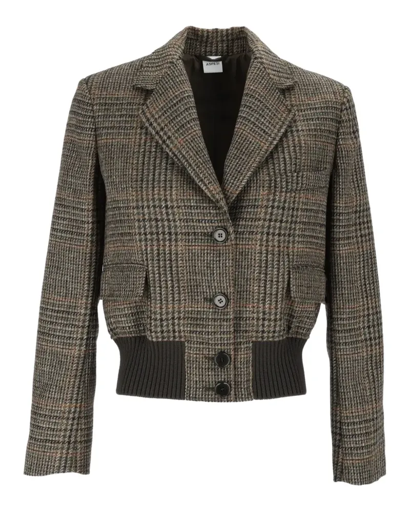 ASPESI check-pattern virgin wool jacket - Braun Braun