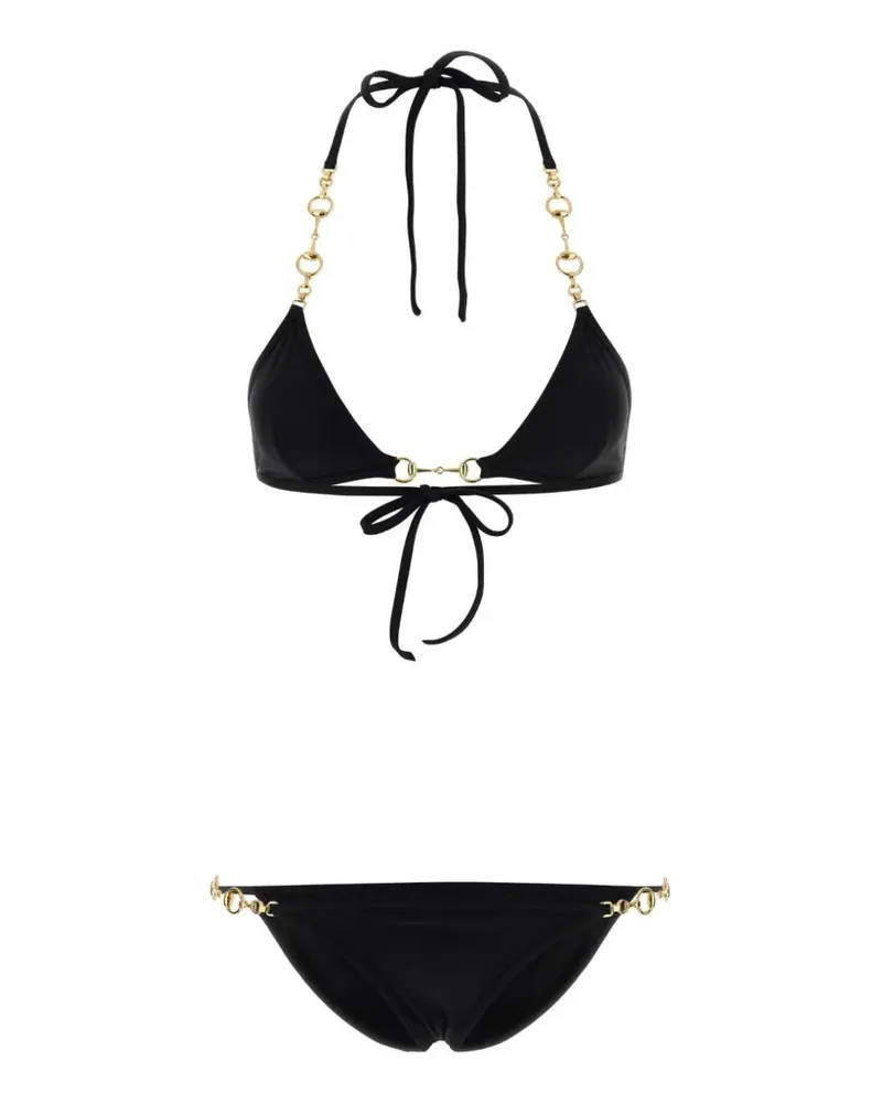 Gucci Horsebit chain-strap bikini - Schwarz Schwarz