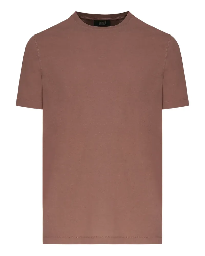Zanone T-Shirt mit rundem Ausschnitt - Braun Braun