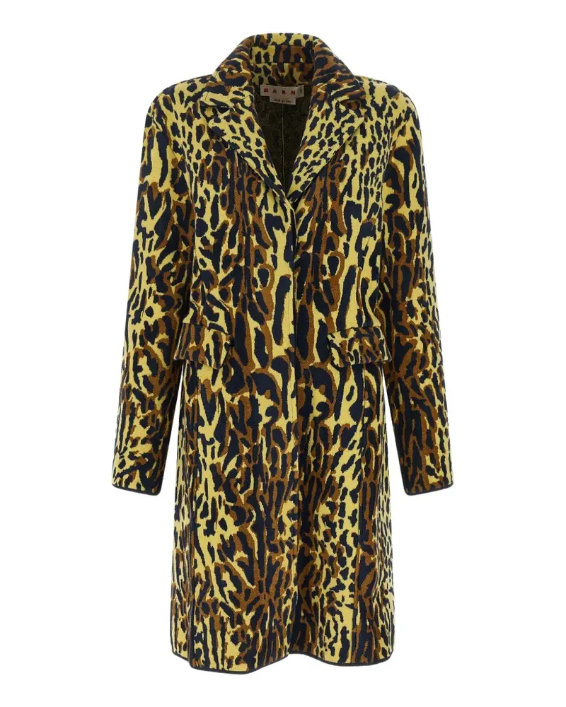 Marni yellow animalier wool chenille coat - Gelb Gelb