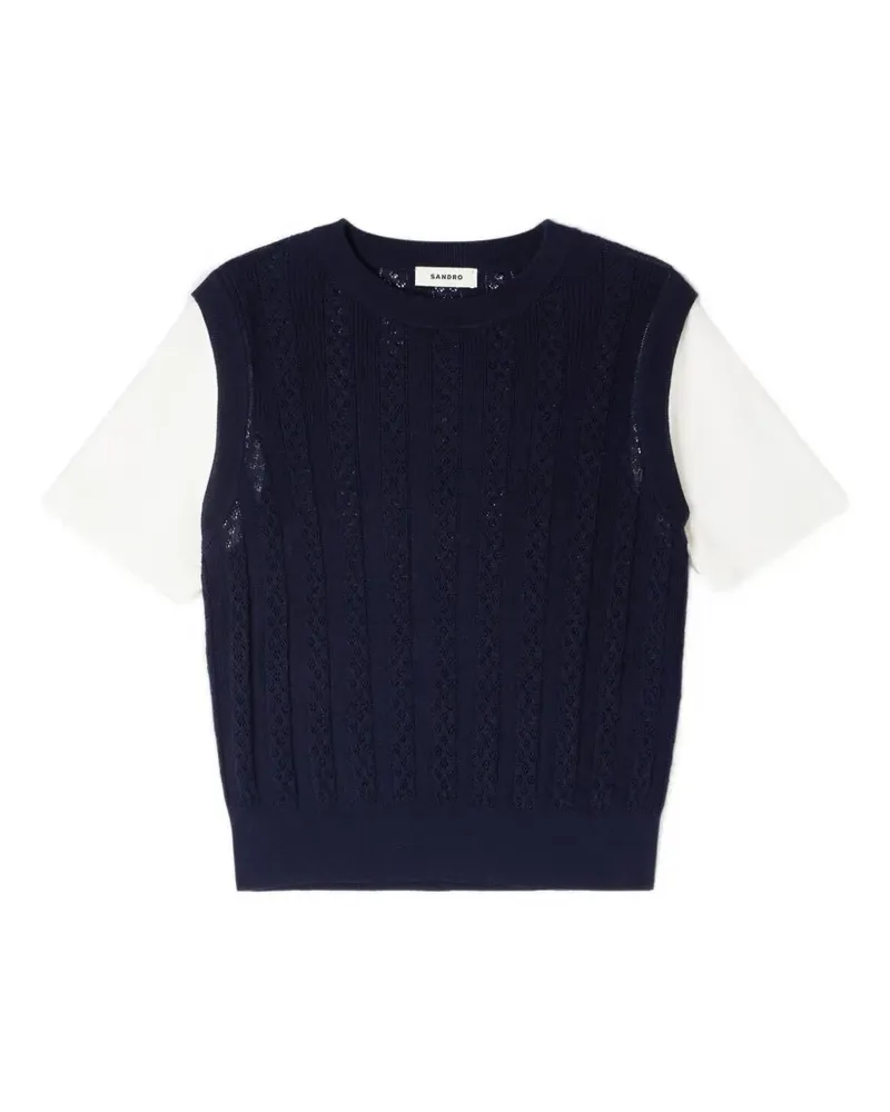 Sandro T-Shirt im Layering-Look - Blau Blau