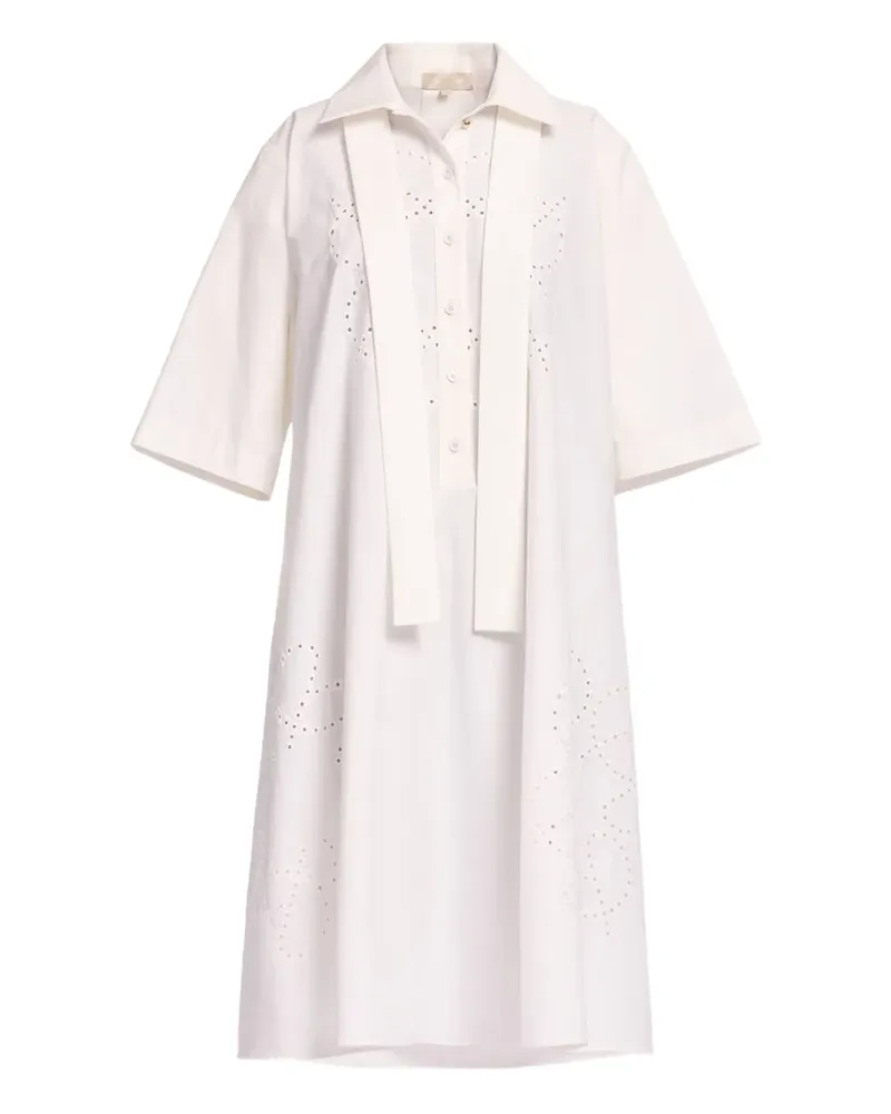 Elie Saab Hemdkleid mit Monogramm-Stickerei - Weiß Weiß