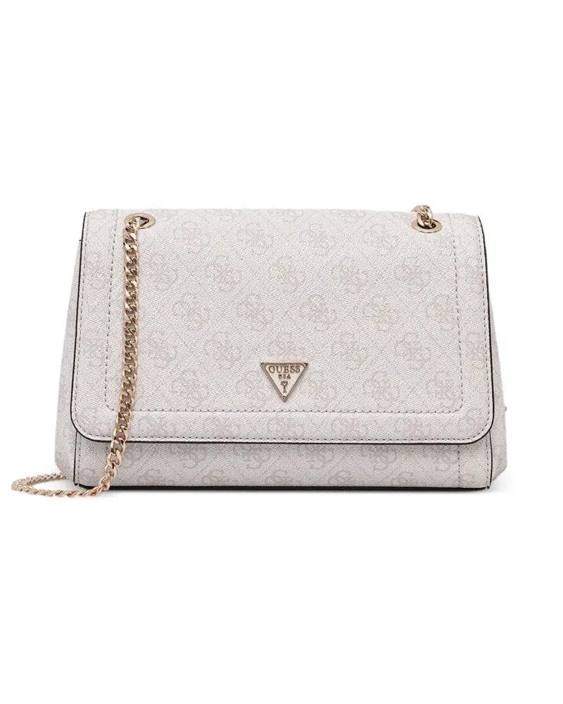 Guess Satchel-Tasche mit Logo-Schild - Nude Nude