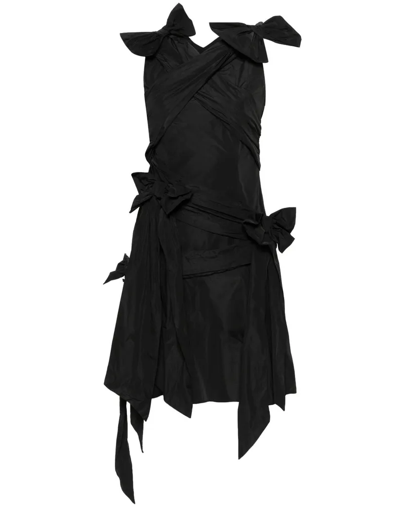 Viktor & Rolf Drapiertes Minikleid mit Schleifendetail - Schwarz Schwarz