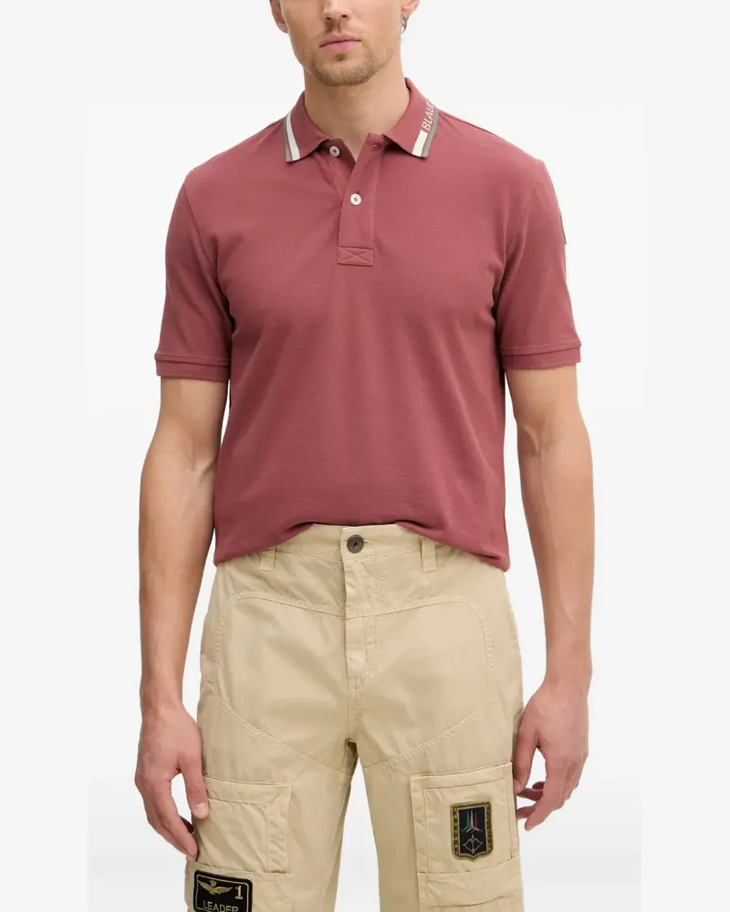 Blauer Ransom Poloshirt mit Logo-Patch - Rot Rot