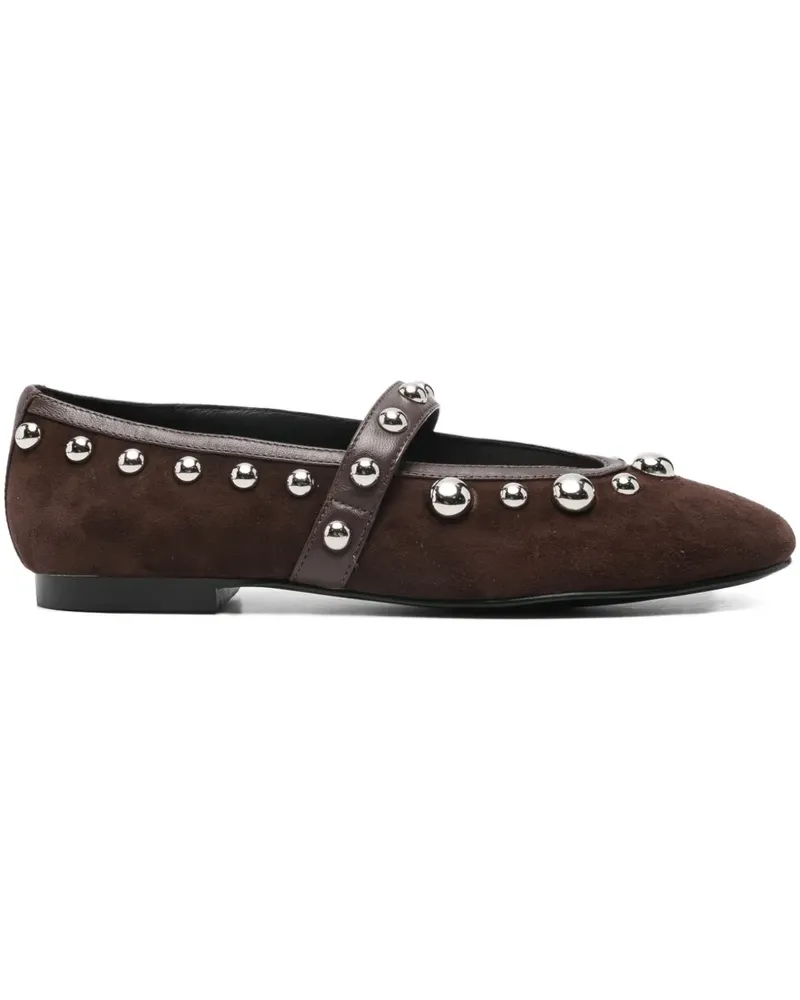 Bibi Lou leather studded flat pumps - Braun Braun