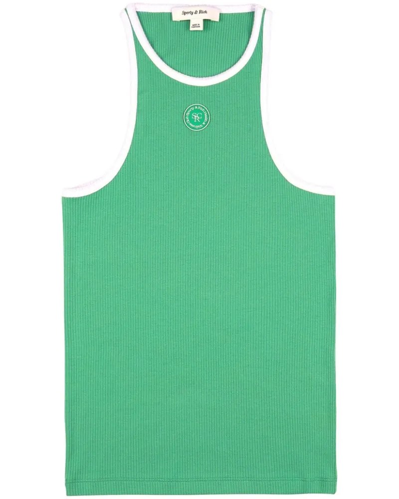 SPORTY & RICH Geripptes SRHWC Tanktop - Grün Grün