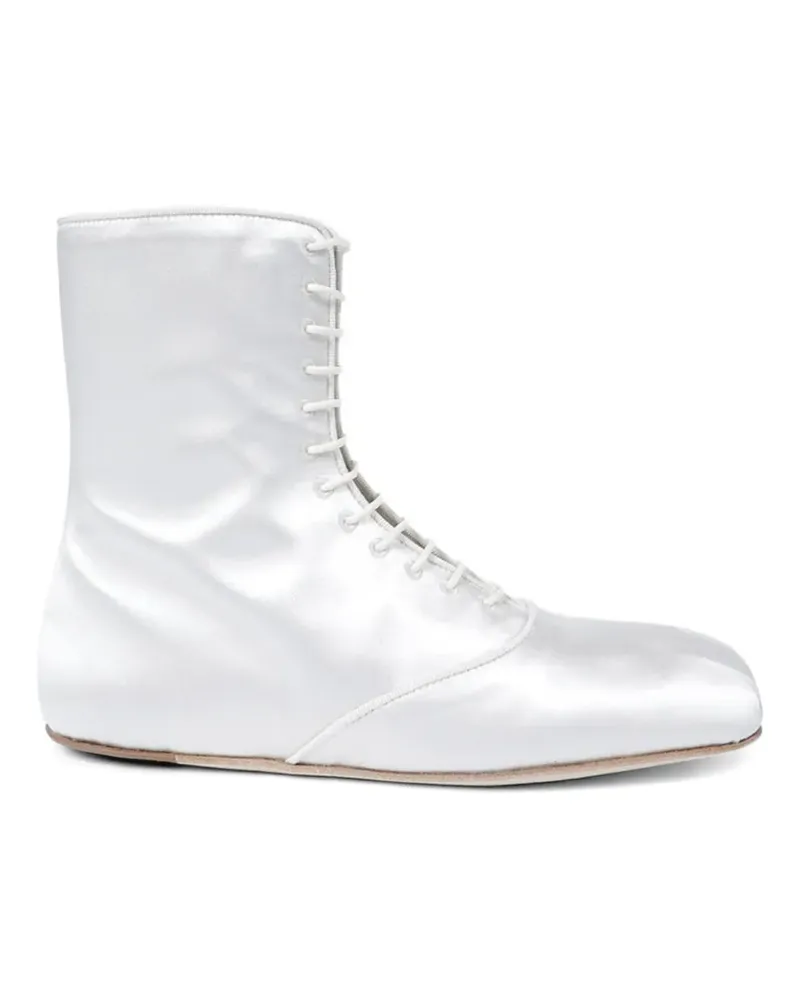 Ann Demeulemeester Monil lace-up satin boots - Nude Nude