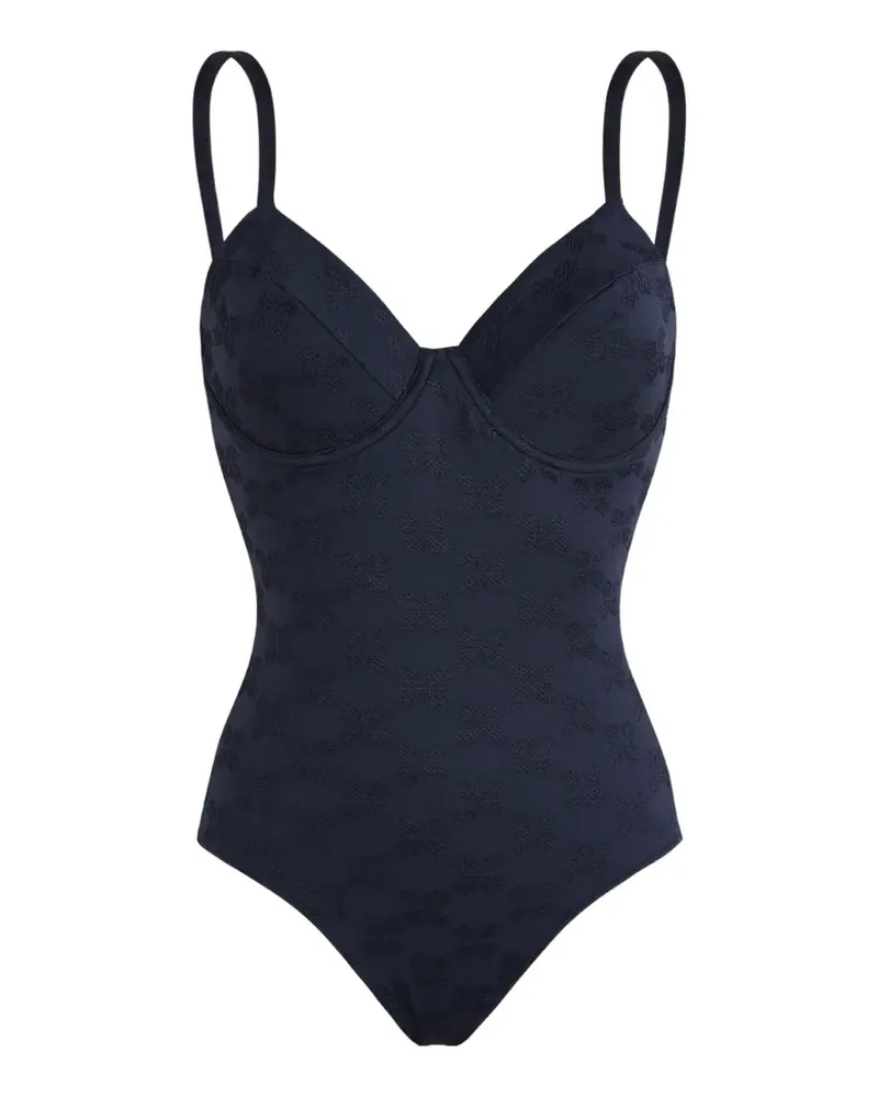 Vilebrequin floral-jacquard underwired swimsuit - Blau Blau