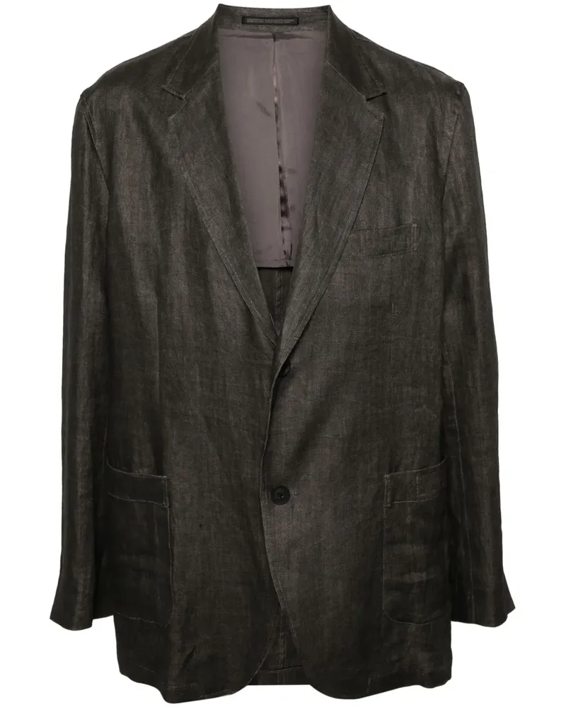 Yohji Yamamoto Einreihiges Sakko mit fallendem Revers - Grau Grau