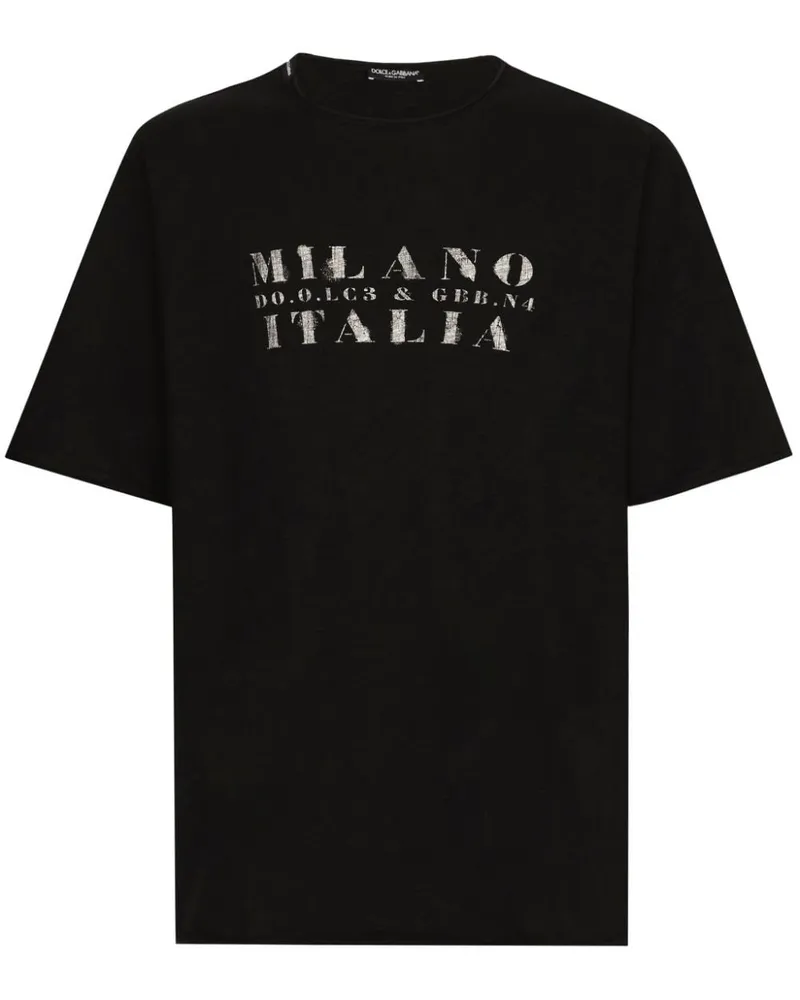 Dolce & Gabbana T-Shirt mit Logo - Schwarz Schwarz