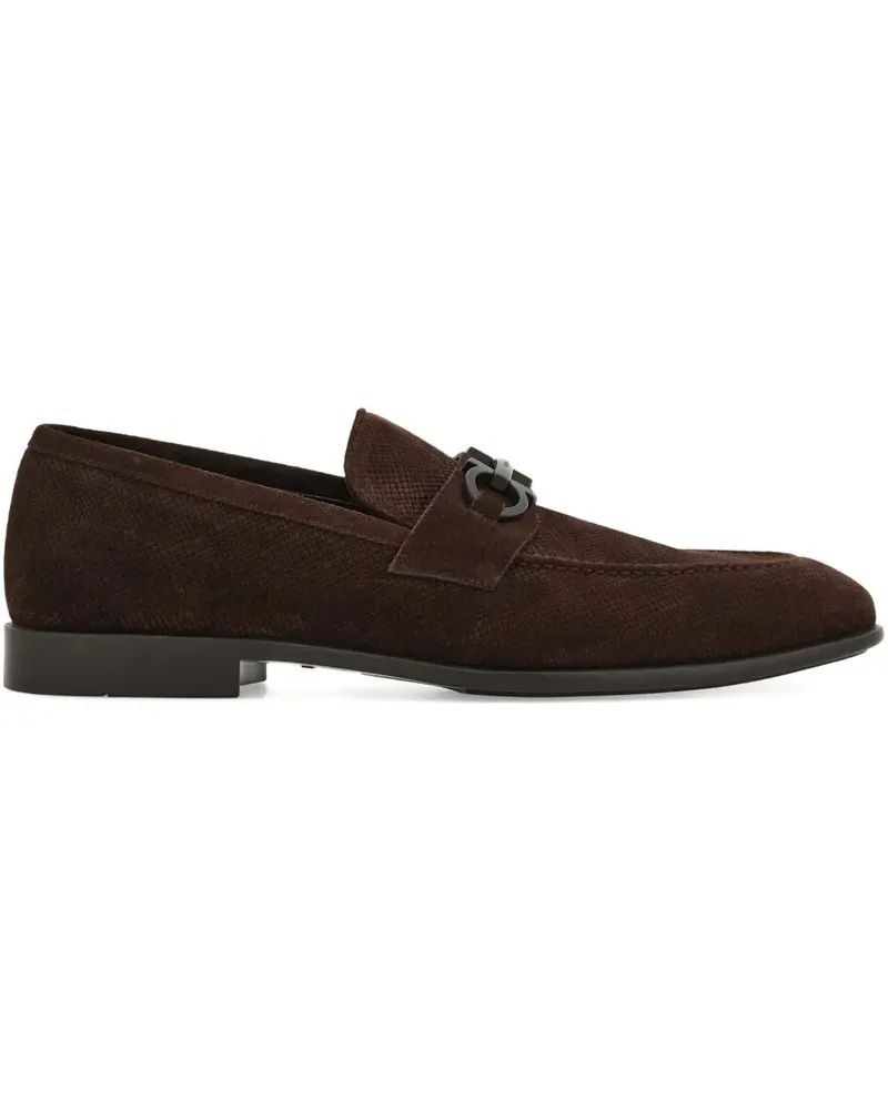 Ferragamo Gancini Loafer aus Wildleder - Braun Braun