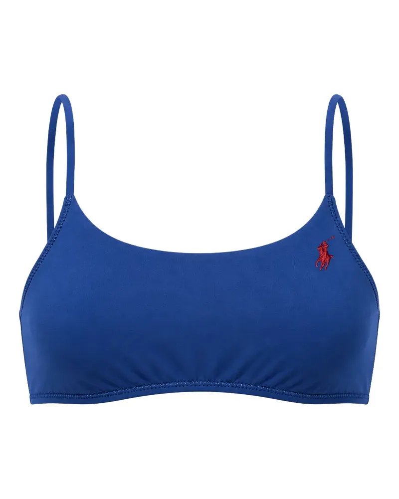 Ralph Lauren logo-embroidered bikini top - Blau Blau