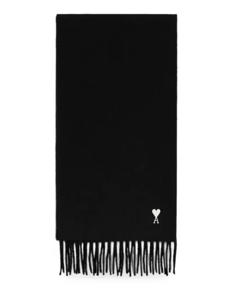 AMI Paris Wollschal mit Ami de Coeur - Schwarz Schwarz